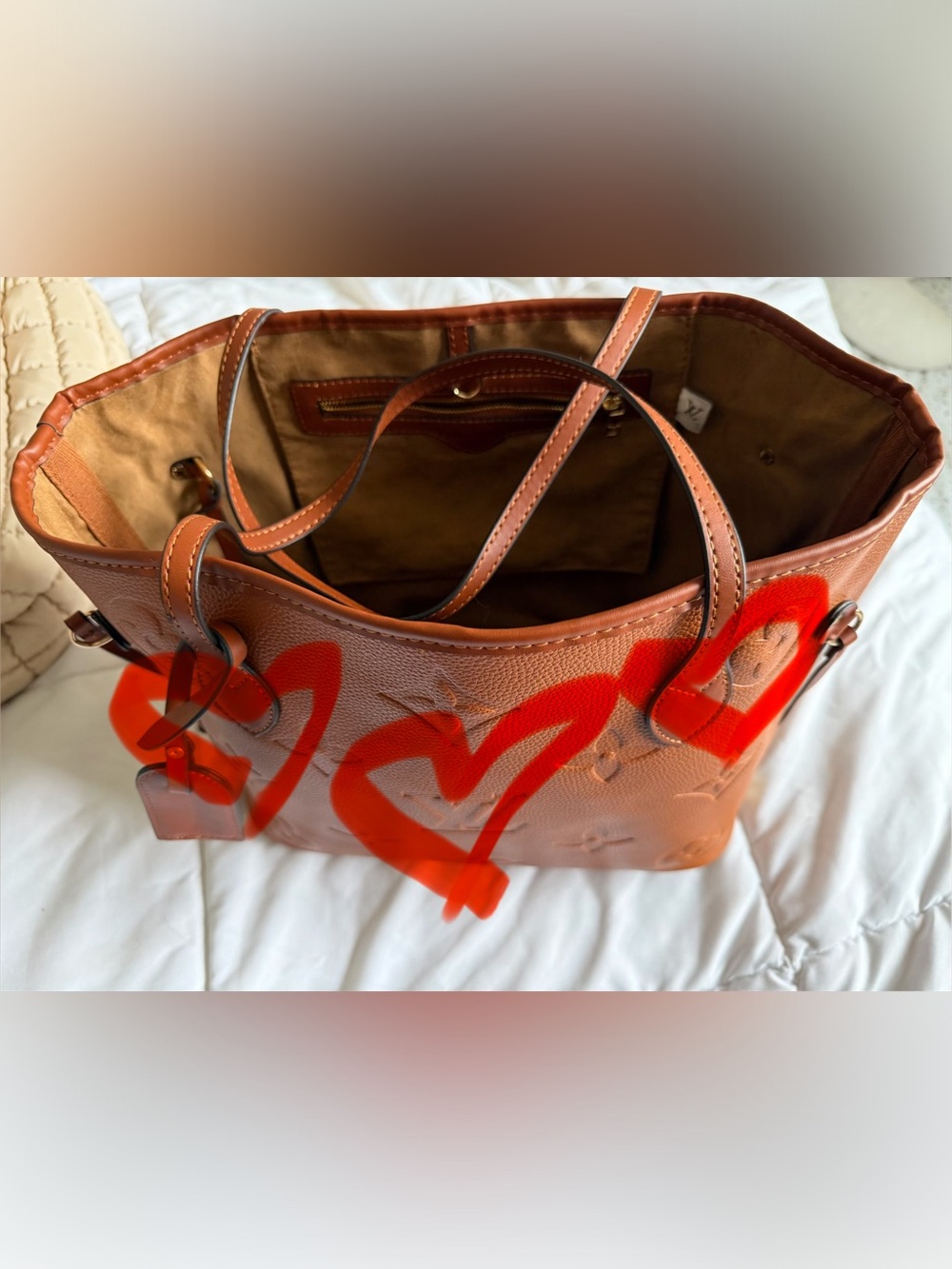 Super cute brown leather handbag